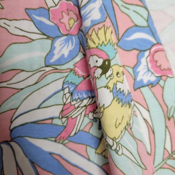 Talbots Tropical Birds Belted Lightweight Bath Robe - Picture 2 of 6